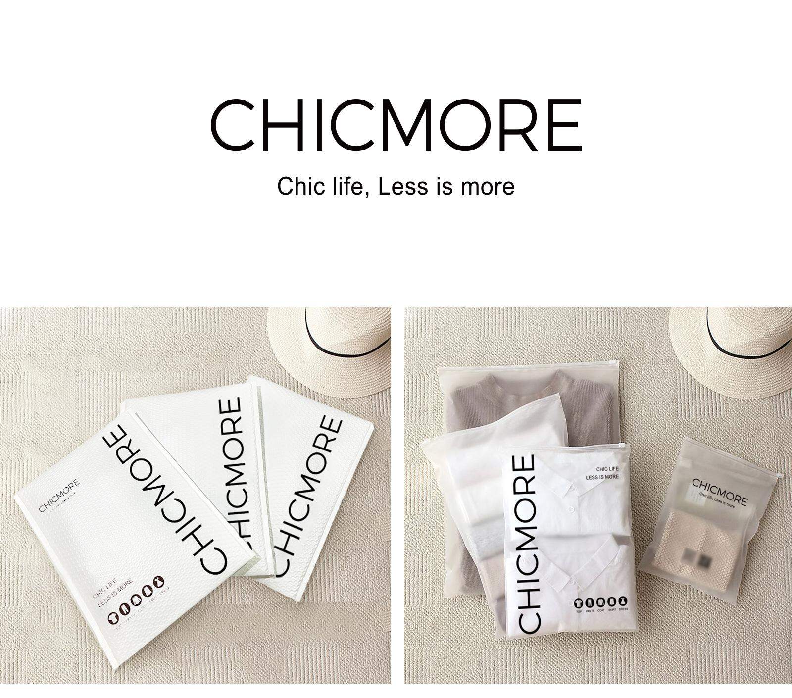 CHICMORE Celana panjang kaki lebar motif kotak gaya retro