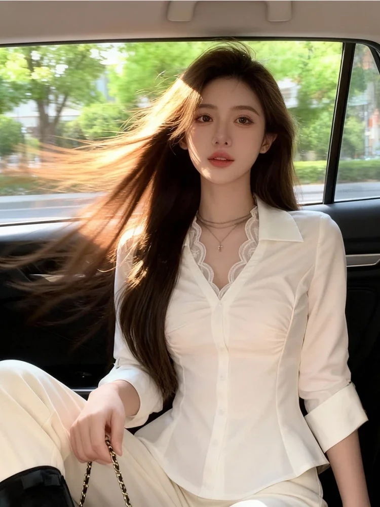 [NEW]FADFAD Blus lengan panjang untuk wanita atasan yang pas di badan cantik