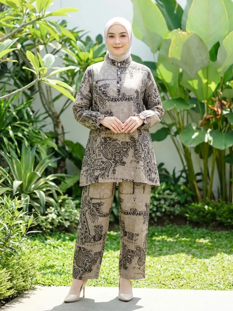 [DISKON KILAT]ASAYA Setelan wanita elegan motif etnik klasik modern kekinian nyaman dipakai