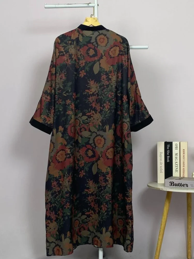 [DISKON KILAT]ASAYA Gamis wanita elegan motif garis kotak biru abu modern kekinian