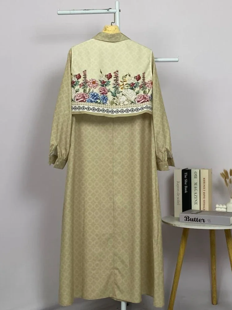 [READY STOCK]ASAYA Gaun kemeja wanita lengan panjang, palsu dua potong, kasual kantoran