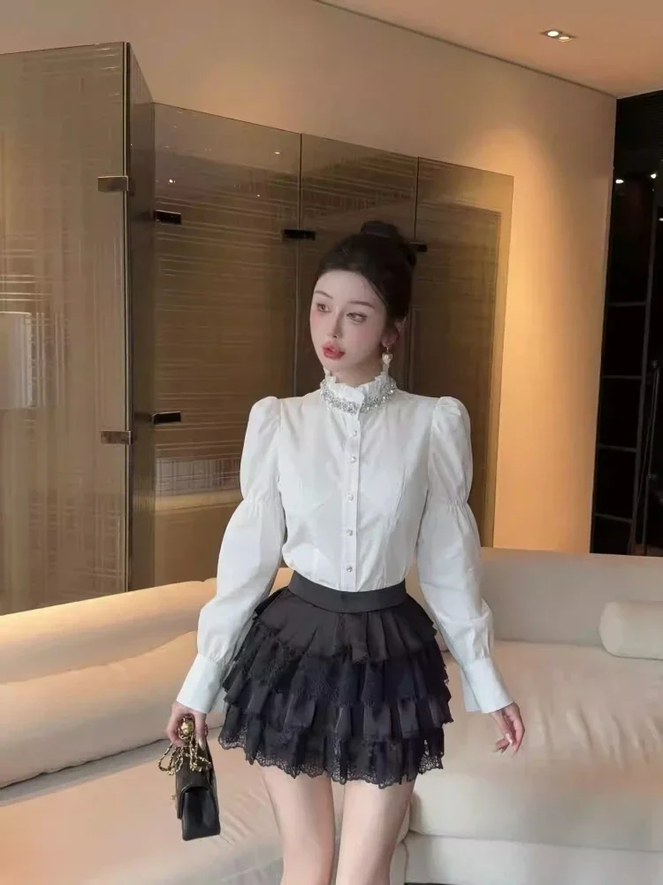 FADFAD Kemeja stylish kerah bergaya mewah untuk wanita