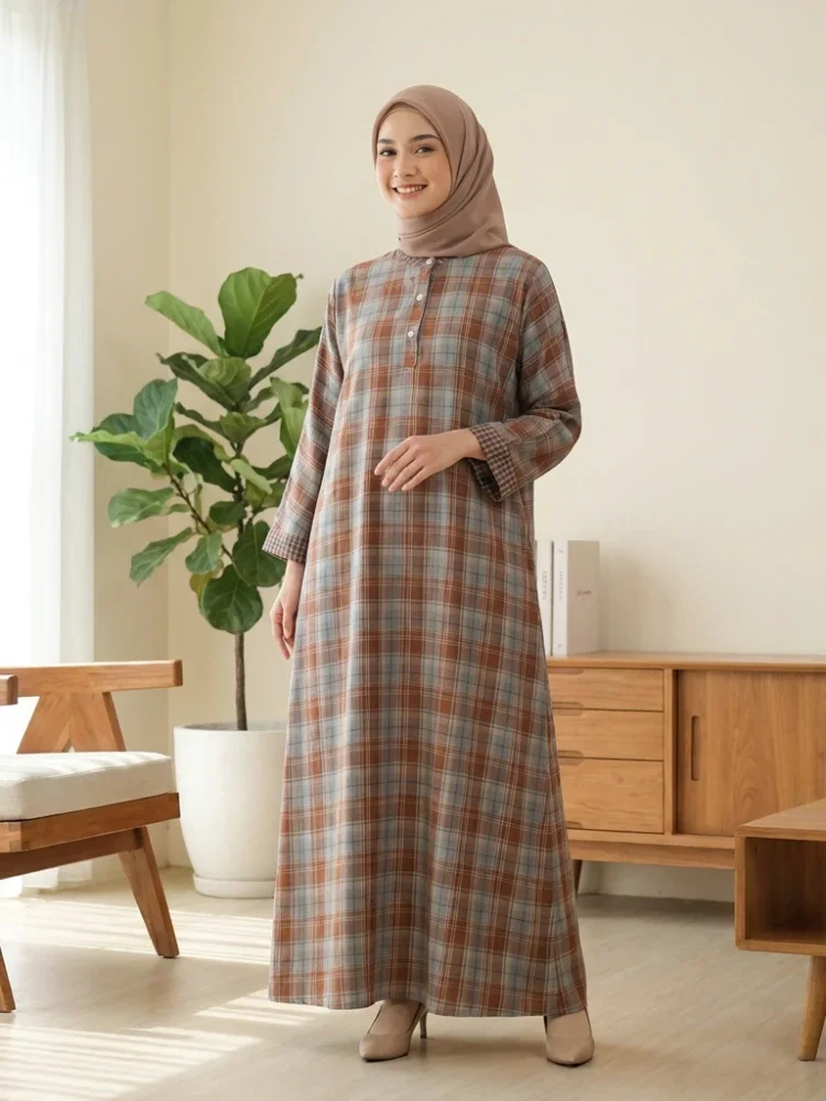 ASAYA Gamis wanita kekinian motif abstrak elegan trendi
