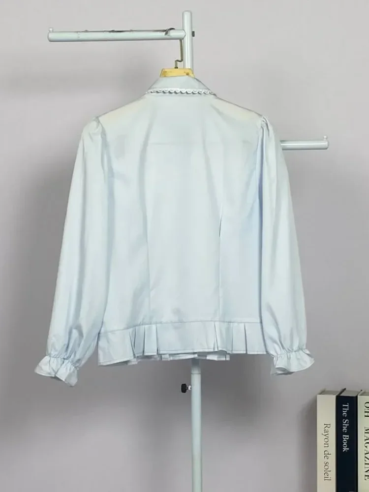 ASAYA Atasan kemeja mode baru lengan panjang gaya populer wanita