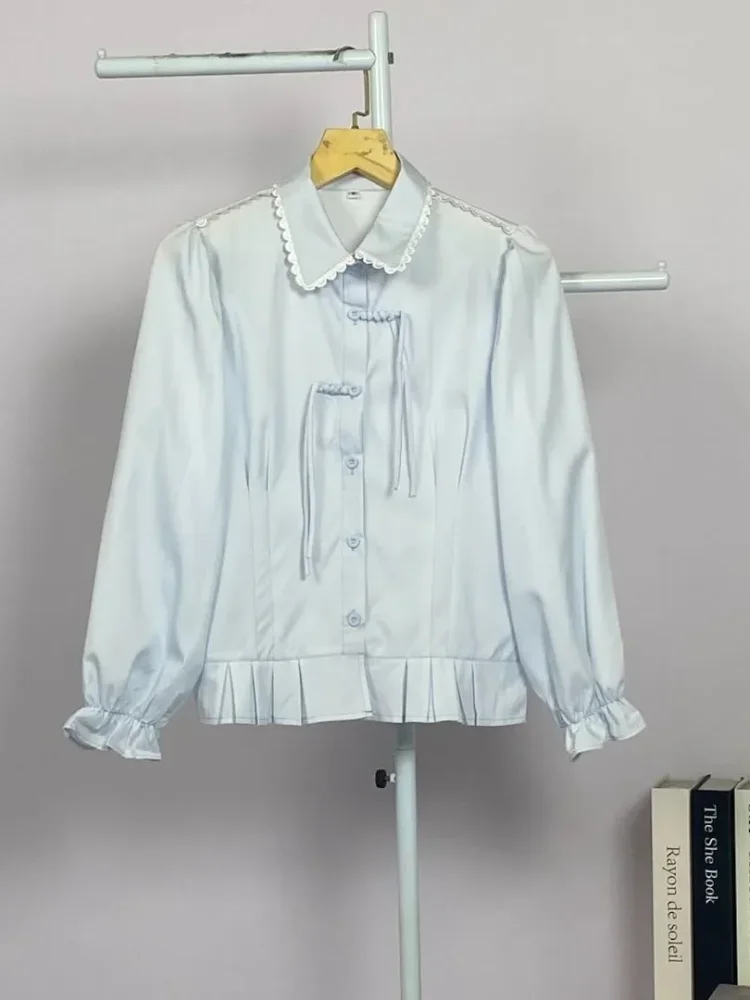 ASAYA Atasan kemeja mode baru lengan panjang gaya populer wanita