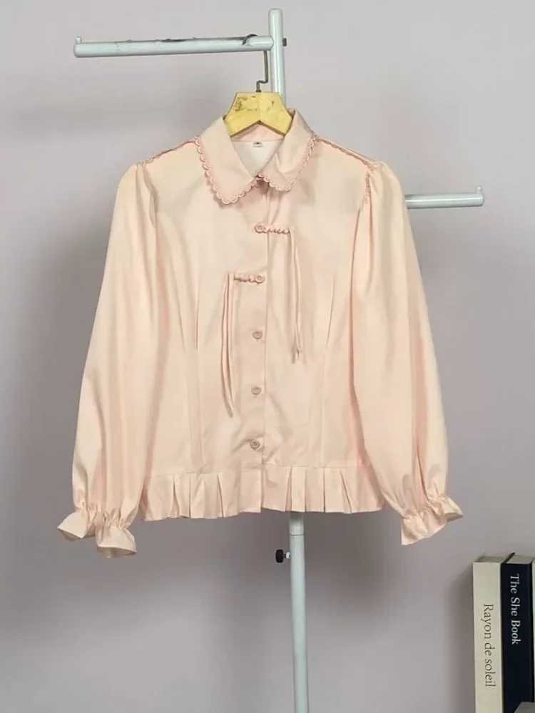 ASAYA Atasan kemeja mode baru lengan panjang gaya populer wanita