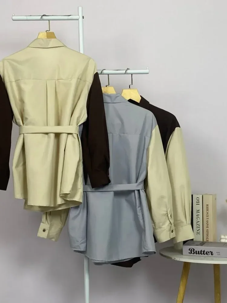 ASAYA Atasan lengan panjang color-block minimalis