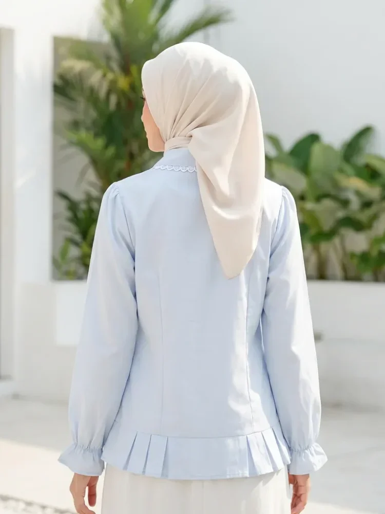 ASAYA Atasan kemeja mode baru lengan panjang gaya populer wanita