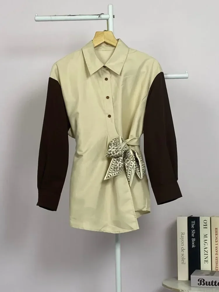 ASAYA Atasan lengan panjang color-block minimalis