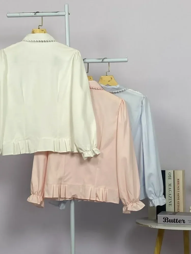 ASAYA Atasan kemeja mode baru lengan panjang gaya populer wanita