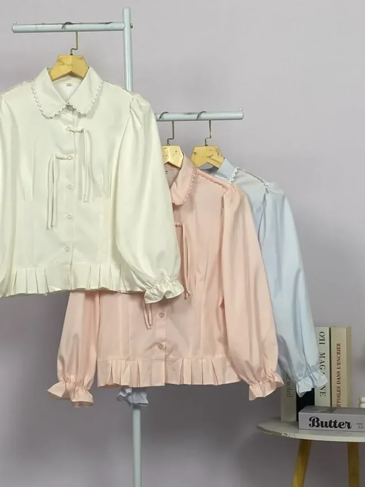 ASAYA Atasan kemeja mode baru lengan panjang gaya populer wanita