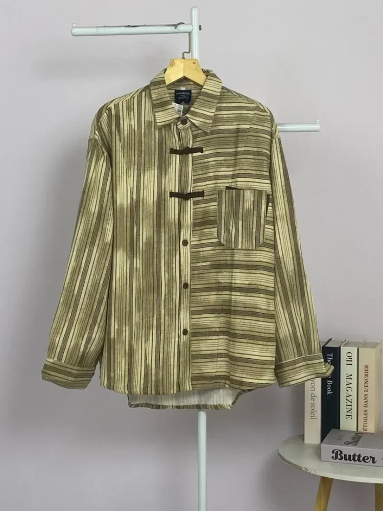 [READY STOCK]ASAYA Atasan kemeja kerah polo kancing sebaris mode cheongsam gaya baru cina