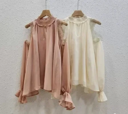 CHICMORE Atasan blouse wanita lengan panjang  dengan gaya feminim