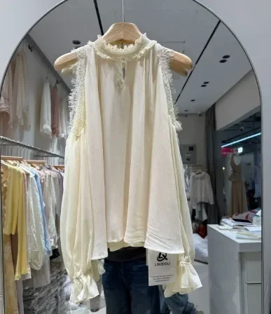 CHICMORE Atasan blouse wanita lengan panjang  dengan gaya feminim
