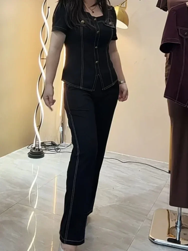 FADFAD Setelan dua potong pakaian wanita mode baru bergaya kekinian korea