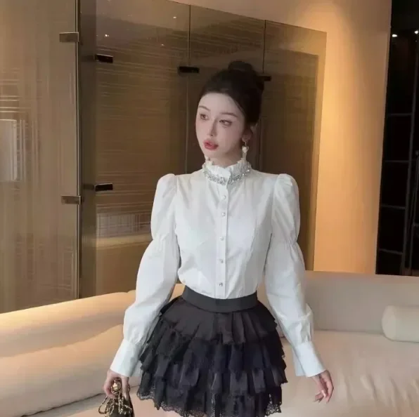 FADFAD Kemeja stylish kerah bergaya mewah untuk wanita