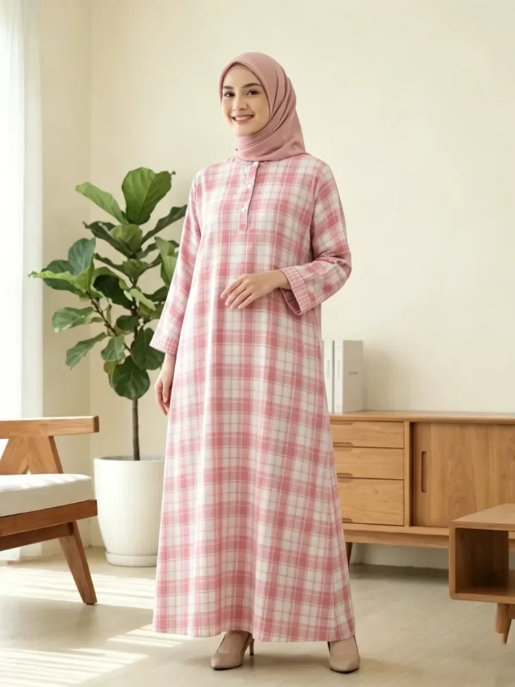 ASAYA Gamis wanita kekinian motif abstrak elegan trendi