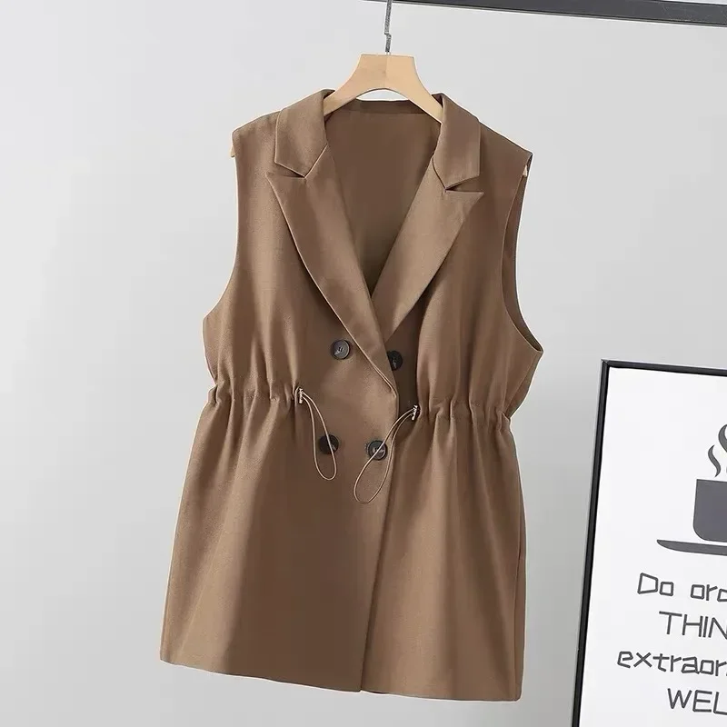 FADFAD Vest pakaian wanita muda pinggang serut mode korea