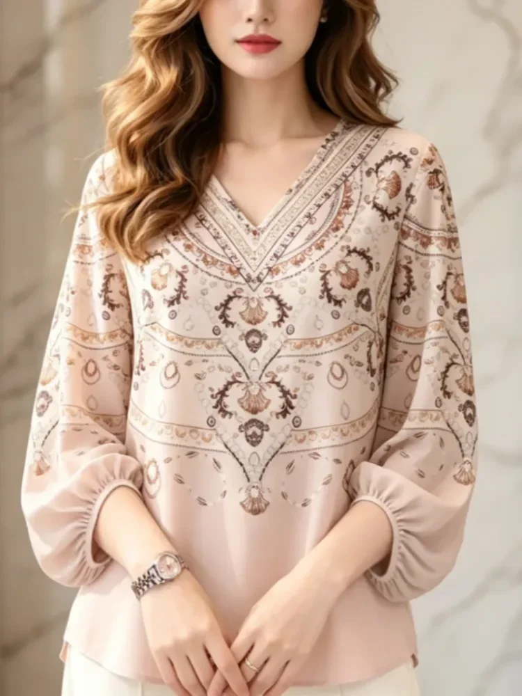 [READY STOCK]FADFAD Kemeja cetak temperamen gaya baru wanita atasan elegan