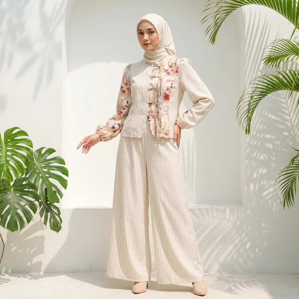 ASAYA Setelan wanita bermotif, elegan, dan bergaya minimalis