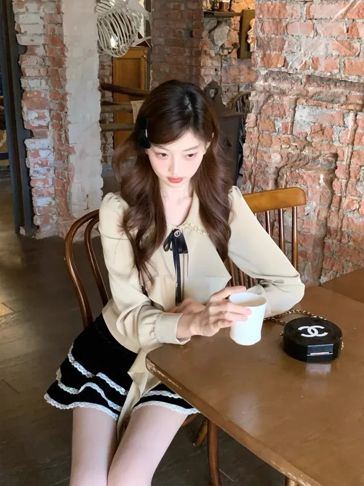 FADFAD Atasan kemeja wanita korean style mode ruffle gaya baru
