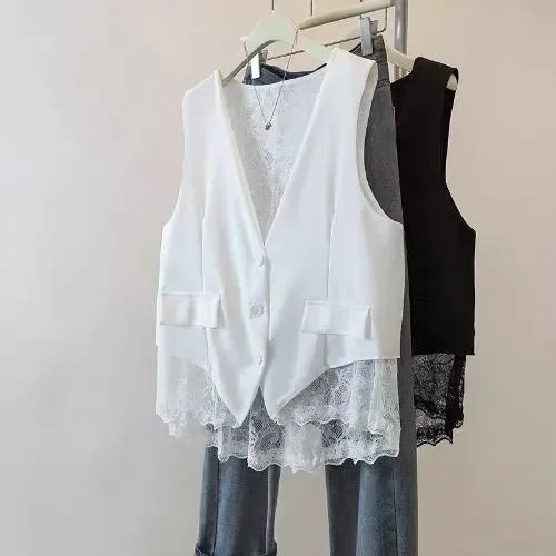 FADFAD Atasan vest wanita model baru warna solid bergaya minimalis