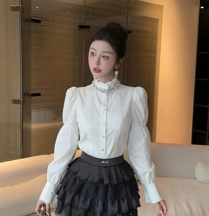 FADFAD Kemeja stylish kerah bergaya mewah untuk wanita