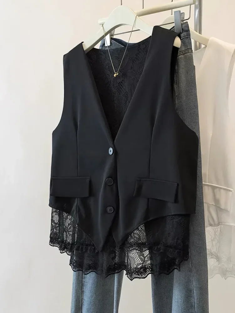 FADFAD Atasan vest wanita model baru warna solid bergaya minimalis