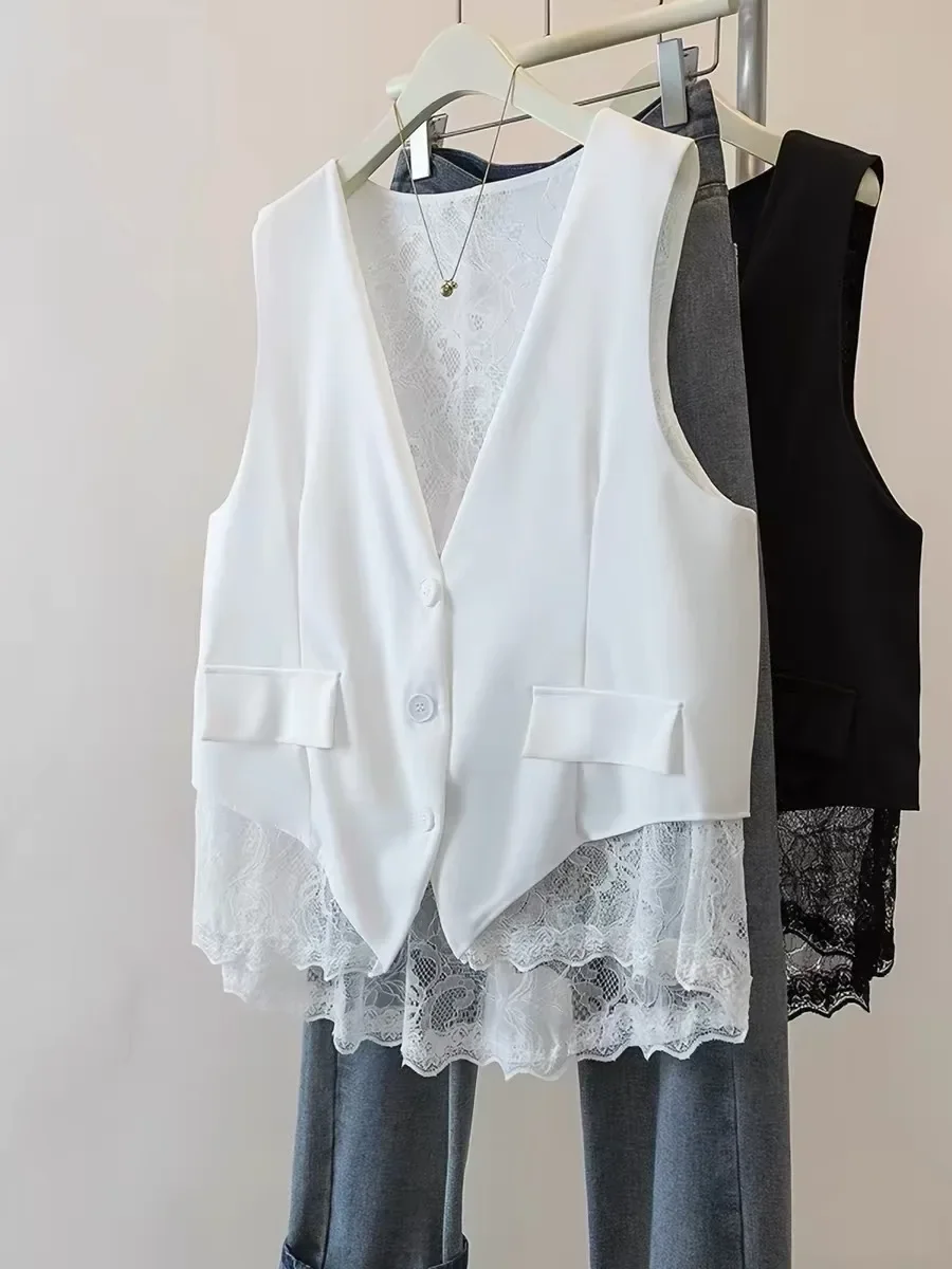 FADFAD Atasan vest wanita model baru warna solid bergaya minimalis