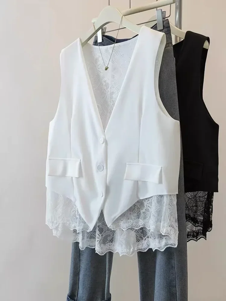 FADFAD Atasan vest wanita model baru warna solid bergaya minimalis