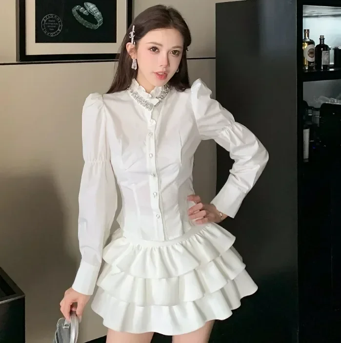 FADFAD Kemeja stylish kerah bergaya mewah untuk wanita
