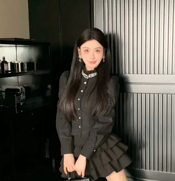 FADFAD Kemeja stylish kerah bergaya mewah untuk wanita