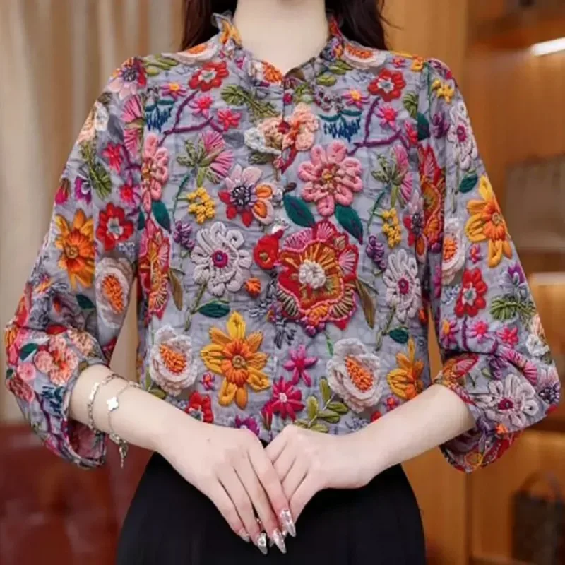FADFAD Atasan wanita motif cetak kekinian fashion stylish