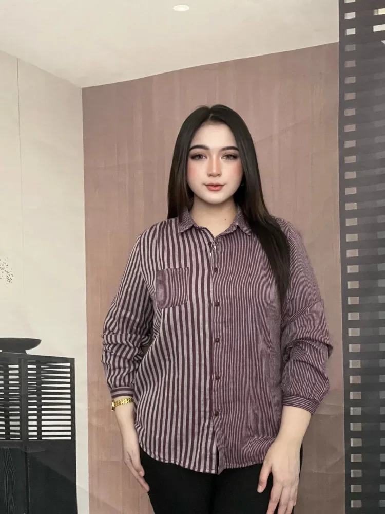 FADFAD Kemeja cetak temperamen gaya baru wanita atasan elegan