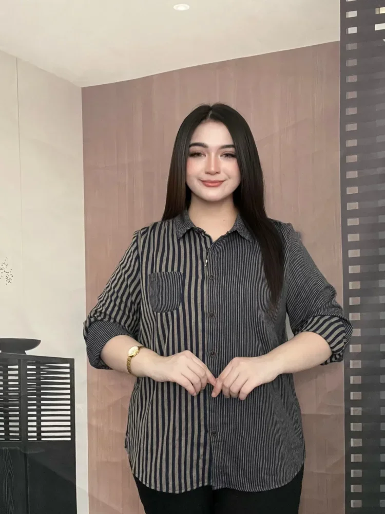 FADFAD Kemeja cetak temperamen gaya baru wanita atasan elegan