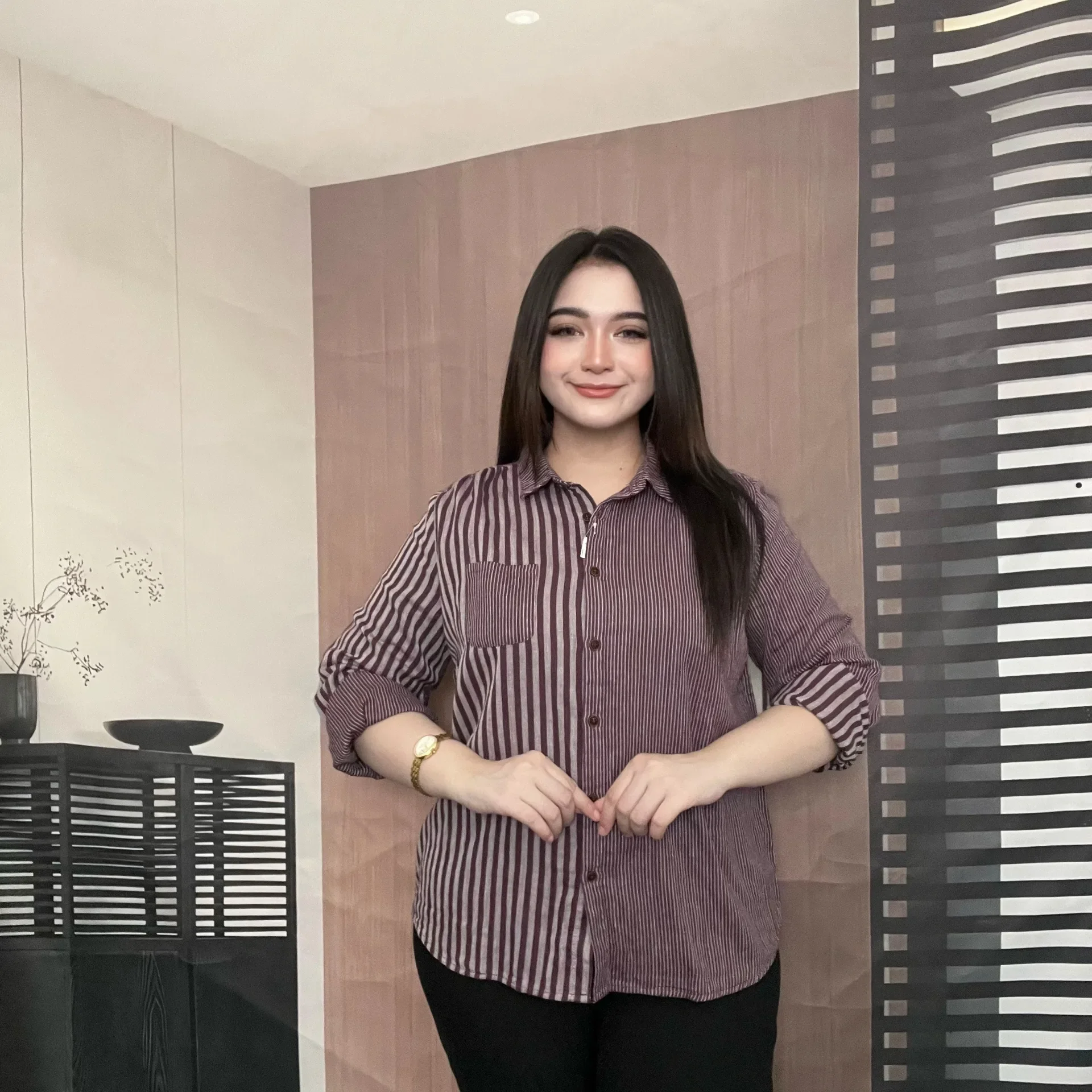 FADFAD Kemeja cetak temperamen gaya baru wanita atasan elegan