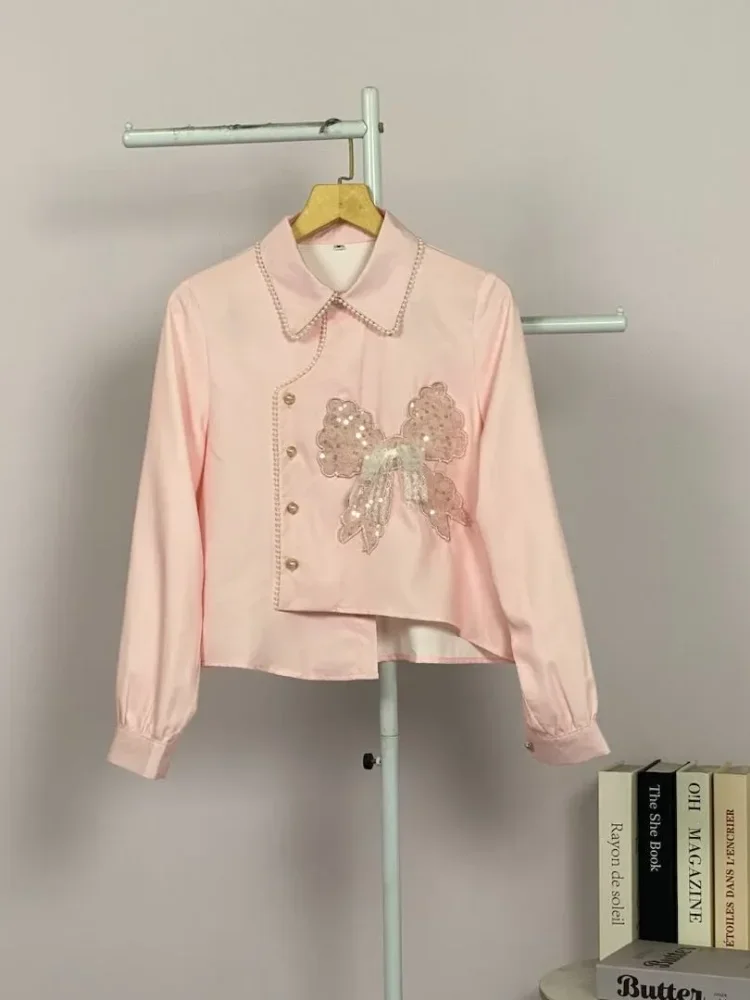 FADFAD Kemeja unik lengan panjang dan kerah collar