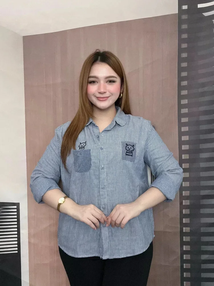 FADFAD Kemeja cetak temperamen gaya baru wanita atasan elegan
