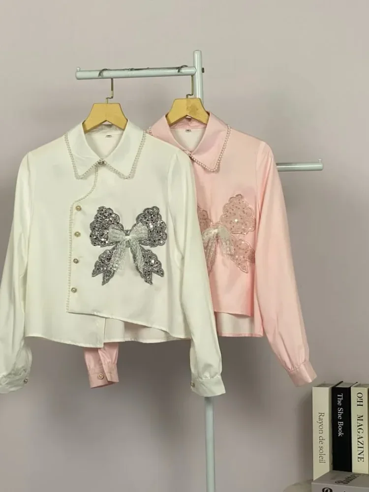 FADFAD Kemeja unik lengan panjang dan kerah collar