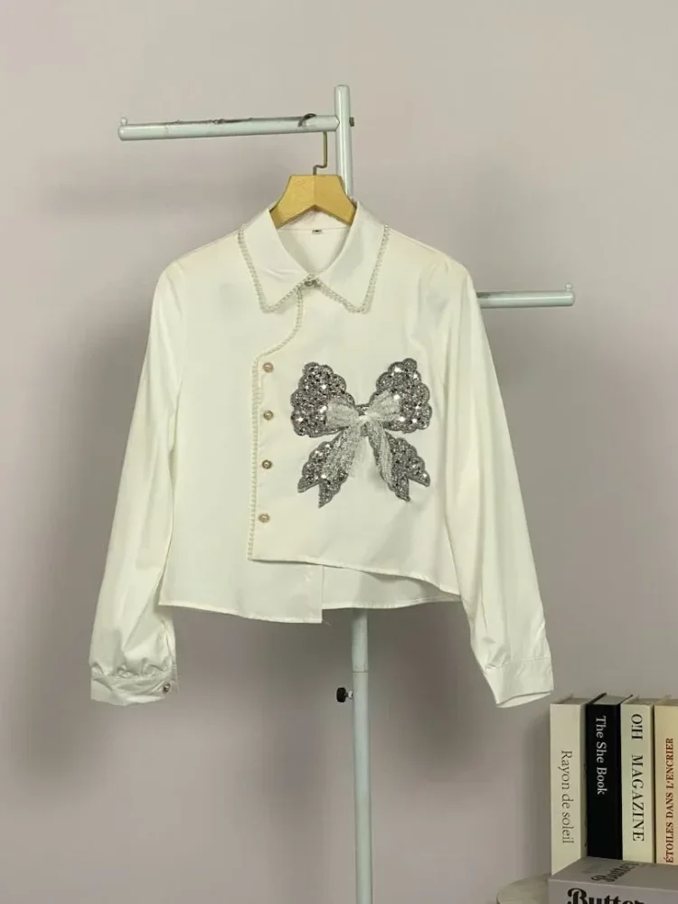 FADFAD Kemeja unik lengan panjang dan kerah collar