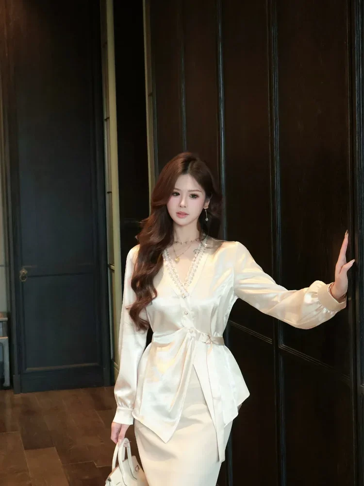 FADFAD Atasan elegan cantik dengan lengan panjang gaya baru untuk wanita