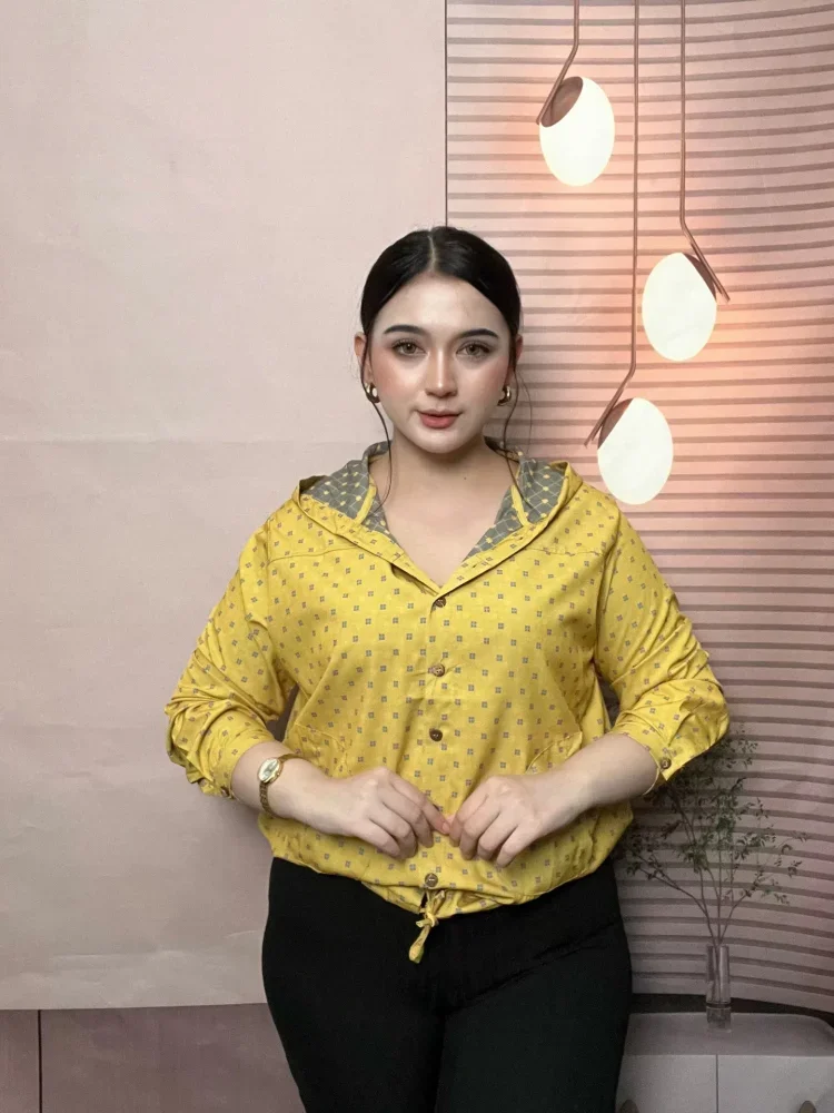 [READY STOCK]FADFAD Kemeja cetak temperamen gaya baru wanita atasan elegan