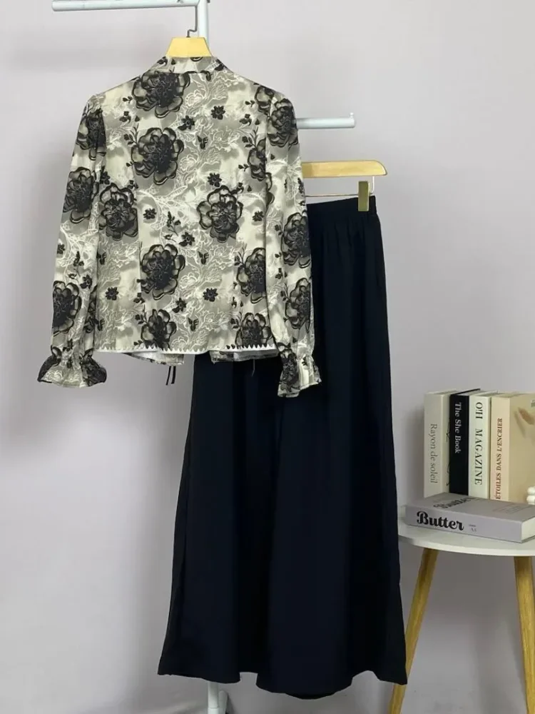 ASAYA Setelan wanita dengan lengan bell dan resleting buatan tangan bergaya minimalis warna solid