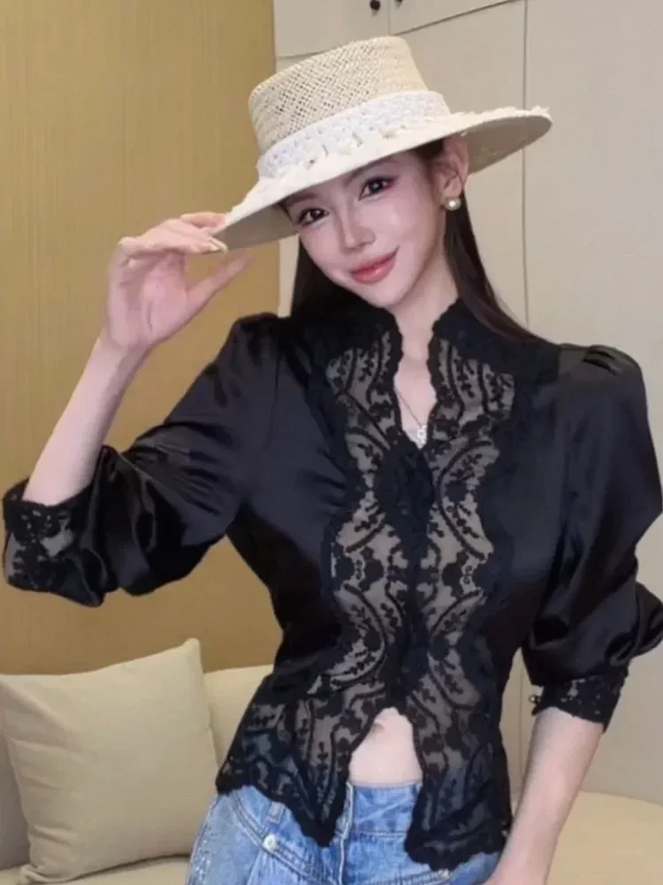 FADFAD Atasan wanita model slim fit lengan panjang dan bergaya kelas atas