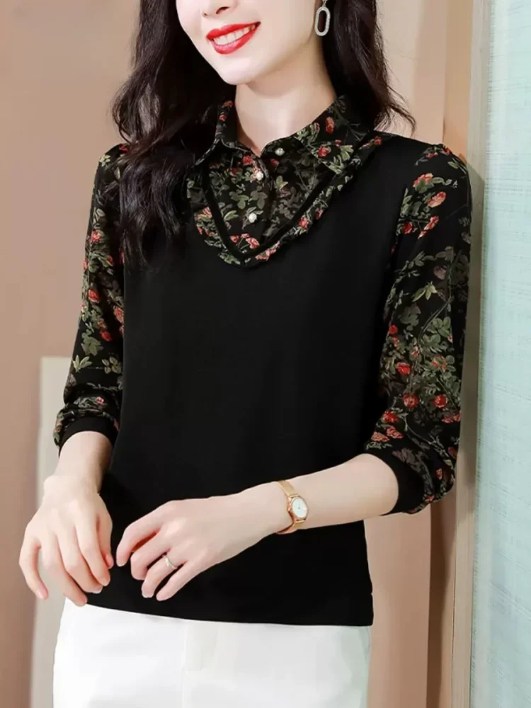 FADFAD Atasan kemeja wanita lengan panjang gaya kasual model baru