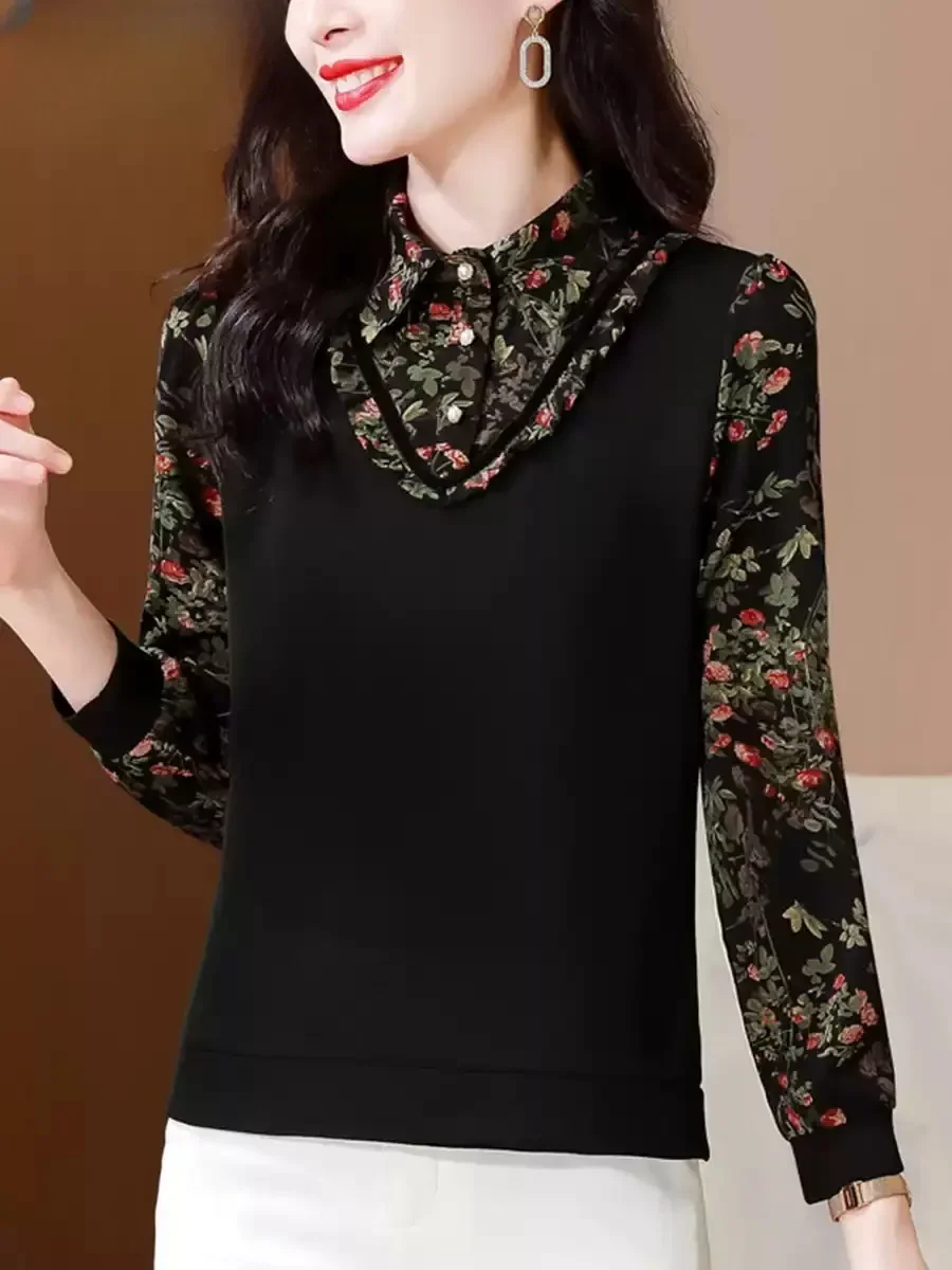 FADFAD Atasan kemeja wanita lengan panjang gaya kasual model baru
