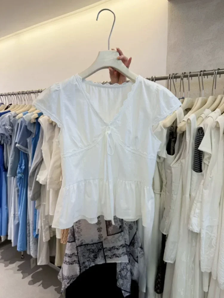 CHICMORE Atasan wanita slim-fit berkerah v modis mewah