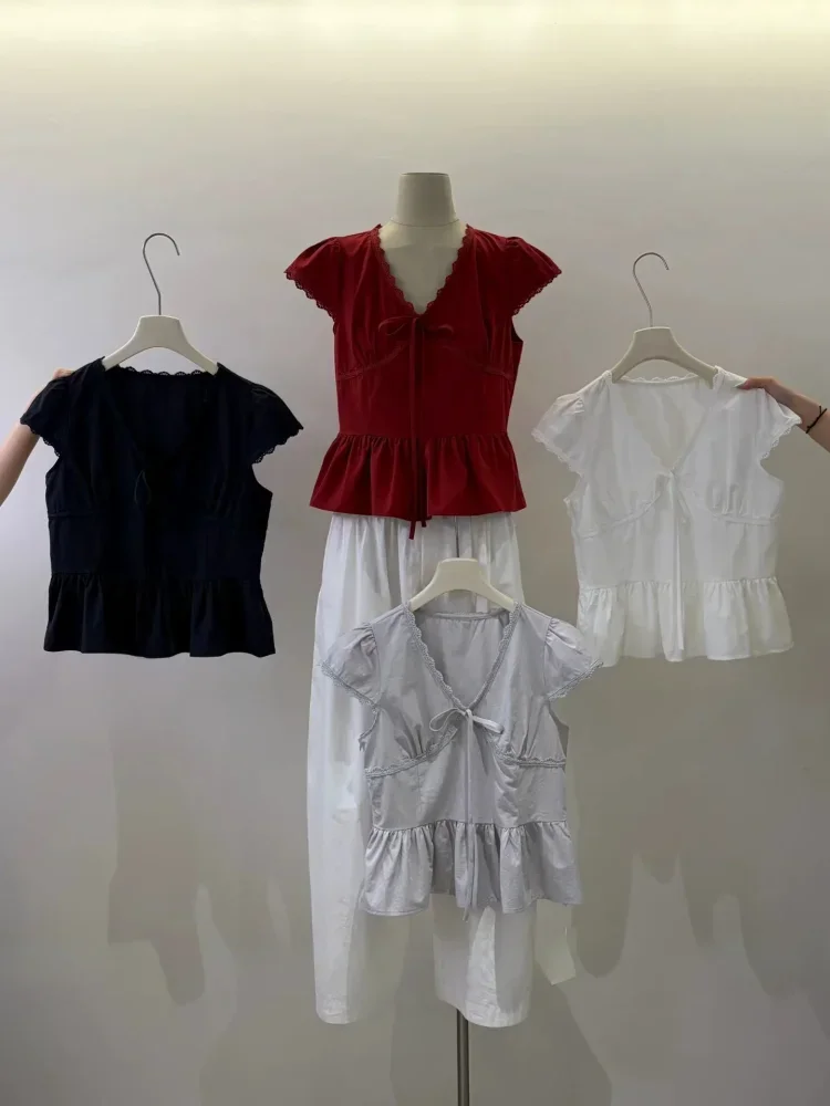 CHICMORE Atasan wanita slim-fit berkerah v modis mewah