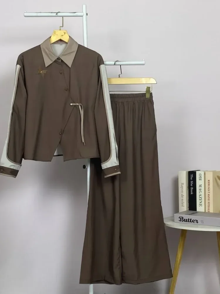 ASAYA Setelan kantor muslimah kemeja kerja lengan panjang + celana highwaist - ootd daily