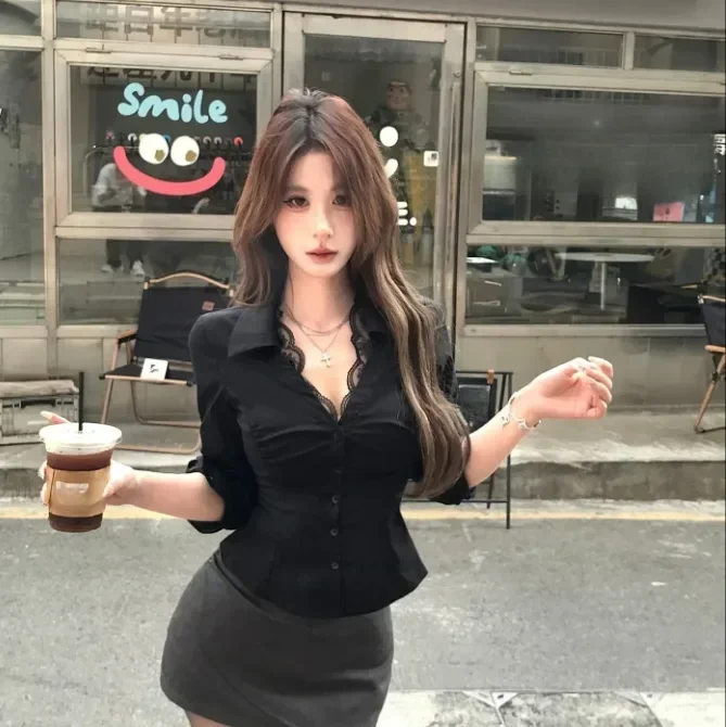 [READY STOCK]FADFAD Blus lengan panjang untuk wanita atasan yang pas di badan cantik